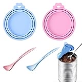 TMRBBesty Alimenti Coperchio Per Cani Gatti,Coperchi Per Lattine Cani,Coperchio In Cani Alimenti,Coperchio Lattine Cibo,Generale,Viene fornito con 2 misurini(Rosa e blu)(2PCS)