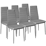 TecTake Set di sedie per sala da pranzo 41x45x98,5cm - disponibile in diversi colori e quantità – (6x Grigio | No. 401851)