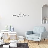 SUPERDANT Amore A Forma di Cuore Modello con Adesivi Murali Parole Vinile Decorazione da Parete Fai da Te Dicendo Wall Art Decal Sticker per Soggiorno Camera da Letto Nero (13x58 cm)