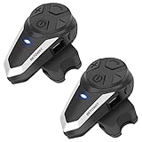 BETOWEY Interfono Moto Bluetooth Coppia BT-S3 Interphone con Auricolari Bluetooth per Casco Moto