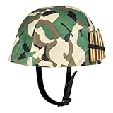 Boland 01413 - Casco militare per bambini, mimetico, taglia regolabile, con munizioni, soldat, army, costume, carnevale, feste a tema, Multicolore, taglia única