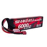 SANKAKU 2S 6000mAh Lipo Batteria 7.4V 120C Soft Pack con Deans T Plug per RC Veicoli Camion Serbatoio Auto Buggy Racing Hobby