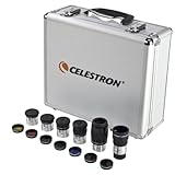 Celestron 94303 Kit di filtri e oculari da 3 cm Include 14 pezzi in una custodia in metallo rivestita di schiuma, argento