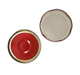 OPIROS Capsule Twist Off Con Flip Diametro mm.63 Con Bottone Centrale Di Controllo Clic Clac Colore Rosso Oro Coperchi Per Barattoli Vetro Conserve Marmellate Passate (20)