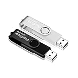 DataOcean 2 Pezzi Pendrive 64GB Chiavetta USB 2.0 girevole per archiviazione dati pen drive(64GB Nero, Argento)