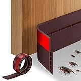 Vinabo Guarnizione Sottoporta in Gomma,Guarnizione Per Porta Adesivo, Striscia di Sigillatura Paraspifferi, Guarnizione Inferiore Insonorizzata Antivento Antipolvere Anti Bug (100cm x 5cm,Marrone)