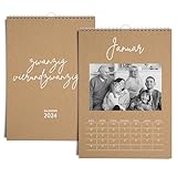 heaven+paper Calendario fotografico 2024 da personalizzare – Calendario personalizzato in carta kraft Design A4 con foto personalizzabili – Calendario da parete 2024 come regalo per fidanzata,