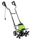 BAKAJI Motozappa per Orto Elettrozappa Potenza 1500W Zappatrice Zappa a Motore Elettrica 6 Lame da 20cm Larghezza Lavoro 40cm velocità 200 RPM con Manico Ergonomico Coltivazione Giardino