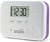 Scala - Contenitore portapillole con timer a 6 scomparti, 5 allarmi, colore: Bianco