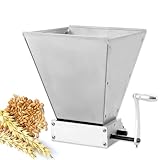 Macina Per Cereali Regolabile, Mulino Manuale 4 L, 2 Rulli Regolabili Da 0 A 2,5 Mm, Macinino Per Cereali, Mulino Per Mangimi, Macinino Per Malto In Acciaio Inox Portatile