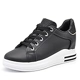 Scarpe Donna Ginnastica Sneakers Sportive Casual Platform Zeppa Interna 85-412 Nero N.39