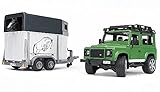 Bruder Landrover Defender Met Paardentrailer En Paard