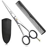 Forbici Parrucchiere Professionali - 6,5in (16,50cm) Premium Forbice Capelli Con Pettine E Caso - Forbici Per Capelli Professionali Super Affilate - Forbici Barba, Forbici Barbiere - Hair Scissors