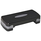 HOMCOM Stepper da Aerobica Regolabile in Altezza 10-15-20 cm, Step Antiscivolo per Allenamento a Casa e Palestra, Nero e Grigio (3.05, Chilogrammi)