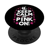 Mantieni la calma e il rosa sulla consapevolezza del cancro al seno PopSockets PopGrip Intercambiabile