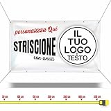 Striscione Personalizzato con immagine/logo/testo - PERSONALIZZA QUI - Banner in PVC o Carta - per feste, pubblicitario, sport, eventi, compleanno, matrimonio, battesimo (70x100, CARTA (per Interno))