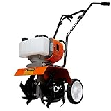 Motozappa a benzina Fresatrice da giardino a scoppio 52CC 1,65kW 4000RPM 3HP 2 tempi 1,2L Serbatoio 4 lame in acciaio 30cm Larghezza di lavoro 20cm Profondità Portatile Rimozione delle erbacce