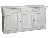 Vicentini arreda CREDENZA MADIA BUFFET IN LEGNO SHABBY CHIC 3 ANTE MOD MARTINI BIANCO ANTICATO