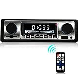 iFreGo 1 DIN Autoradio Bluetooth Vivavoce, Radio Stereo con Lettore MP3 Telecomando, Autoradio FM con USB/lettore AUX/TF, Autoradio Bluetooth Vivavoce e Microfono,Visualizzazione dell orologio,60WX4