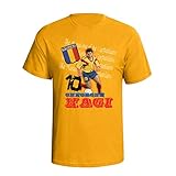 TeeSpirit Mens Football Legend Organic Cotton T-Shirt Gheorghe Hagi Romania Graffiti Style