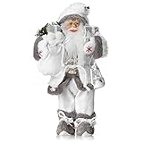 com-four® Figura di Babbo Natale, espositore Decorativo, Bambola di Babbo Natale autoportante per Interni, Decorazione della Stanza per Uso privato e Commerciale, Babbo Natale Natalizio (030 cm)