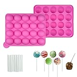 Stampi per Cake Pop, Silicone Lollipop Mold, 20 Stampi Pop per Caramelle, Moulle Pop Cake Portare 20 Bastoncini di Lecca Lecca, Stampo Lecca Lecca Silicone Buono per le caramelle lecca lecca cupcake