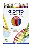 Giotto Colors 3.0 Matite Colorate, Astuccio 18 Pcs