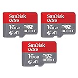 SanDisk Ultra Scheda di Memoria MicroSDHC + App Memory Zone, con Prestazioni App A1 Fino a 98 MB/Sec, UHS-I, Classe 10, U1, Confezione da 3, Triple Pack, 16GB