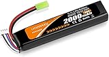 11,1V Batteria Softair 2000mAh 30C Ricaricabile Hobby LiPo Batteria con Connettore Mini per Pistole Airsoft Fucile Softair