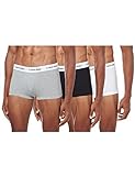 Calvin Klein Pantaloncini Boxer Confezione da 3 Uomo Low Rise Trunks Cotone Elasticizzato, Multicolore (Black/White/Grey Heather), L