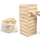 KABENFIS 54 PZ Grande Giocattolo di Legno Stacking Blocks Gioco Torre con Sacchetto di Stoccaggio