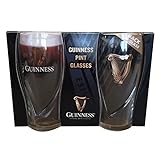 Guinness – Set di 2 bicchieri, decorazione: arpa