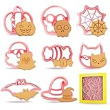 VOPIWOZ Set Formine Biscotti Halloween Contiene 8 Tagliabiscotti Halloween, Varietà di Forme Biscotti Halloween Stampi Biscotti Halloween Adatto per Bambini e Adulti