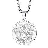 Collana San Cristoforo San Michele Giorgio Barbara Ciondolo Donna Uomo Il Sigillo dei Sette Arcangeli Charm Catena Medaglia Religiosa Medaglia Medaglione Dei Monili Cristiani Regalo