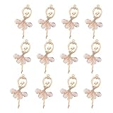 PandaHall Ciondoli in lega di cristallo Ballerina Ballerina Charms con resina e strass per braccialetti fai da te collana portachiavi, resina + strass