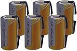 6 X Batteria Pila SC 2000mAh 2.0Ah Ni-Cd 1,2V con lamelle a saldare per pacchi batterie trapani torce allarmi