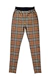 BURBERRY Pantaloni Leggings da Donna 8032878 Beige Check XS