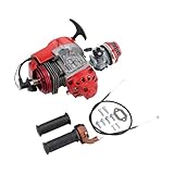 GOOFIT modificato 49cc motore a 2 tempi sostituzione per mini fuoristrada motore fai da te pocket bike rifornimento G scooter Atv quad bike rosso