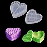 Finelnno Stampo in Resina Cuore Heart Box Resin Mold Stampi Silicone Scatola Stampo Epossidica Scatola per Gioielli per DIY San Valentino Regali Contenitori Caramelle