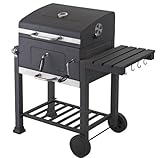 Tepro - Griglia/Barbecue Modello Toronto 1061, Trasportabile con 2 ruote, Piano di appoggio laterale, Temperatura regolabile, In acciaio inox, Nero e cromo