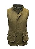 Walker & Hawkes, gilet in tweed derby da caccia, gilet country da uomo, color salvia chiaro Light Sage L