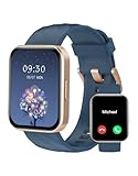 RUIMEN Smartwatch Uomo Chiamate Bluetooth Orologio Sportive Contapassi Android iOS Compatibile Fitness Tracker Cardiofrequenzimetro da polso Saturimetro Impermeabile IP68 Notifiche Whatsapp Blu