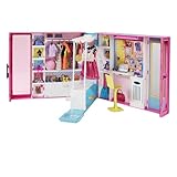 Barbie Armadio dei Sogni Largo 60 cm, con 5 Abiti Diversi e +30 Accessori, Bambola Non Inclusa, Giocattolo per Bambini 3+ Anni, GPM43