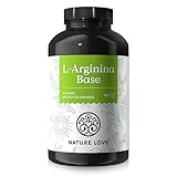 NATURE LOVE® L-arginina base con citrullina - 365 capsule - Arginina di origine vegetale di alta qualità in forma BASE con purezza 99,7+% - Ad alto dosaggio, vegana, prodotta in Germania