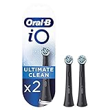 Oral-B iO Ultimate Clean Testine Spazzolino Elettrico, Confezione da 2 Testine di Ricambio Nere, Rimuove il 100% della Placca, Progettate Esclusivamente per il tuo Oral-B iO