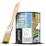 JOVIRA PINTURAS Chalk Paint - Vernice gessata all acqua opaca + Pennello speciale per legno. Rinnovate i vostri mobili con creatività. (750 Millilitri, Bianco + Pennello)