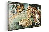 BkStuff Quadro canvas stampa su tela, Opere di Sandro Botticelli, Da appendere Arredamento Soggiorno (30x50cm, La nascita di Venere, Sandro Botticelli)