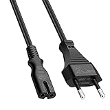 2m Cavo Alimentazione IEC320 C7 a 2 pin | c7 Spina bipolare per monitor PC, DVD, stampante, Samsung Philips LG Sony TV, PS4, Microsoft Surface Go/Laptop/Book, HP Envy