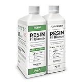 Resina Poliuretanica Bianca 1:1 FIL BIANCO, Indurimento Rapido, Finitura Perfetta,Ideale Per Creazioni In Resina, Decorazioni, Bijoux E Progetti DIY (2 kg)