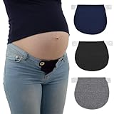 EODKSE Cintura di Jeans, 3 Pezzi Extension Cintura, Fibbia di Estensione Regolabile, Prolunga Pantaloni Gravidanza Cinghie Elastiche, cintura di estensione per pantaloni elastici per donne incinte